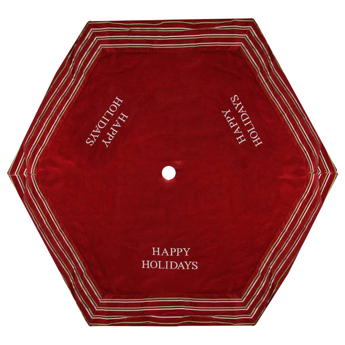 Season''s Designs 56in. Happy Holidays Christmas Tree Skirt