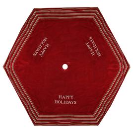 Season''s Designs 56in. Happy Holidays Christmas Tree Skirt