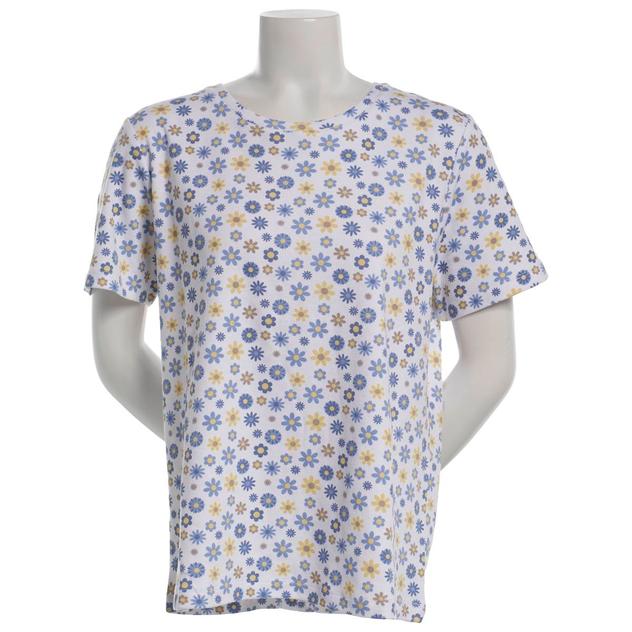Womens Hasting & Smith Short Sleeve Daisy Floral Crew Neck Tee
