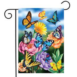 Briarwood Lane Butterflies in Garden Garden Flag