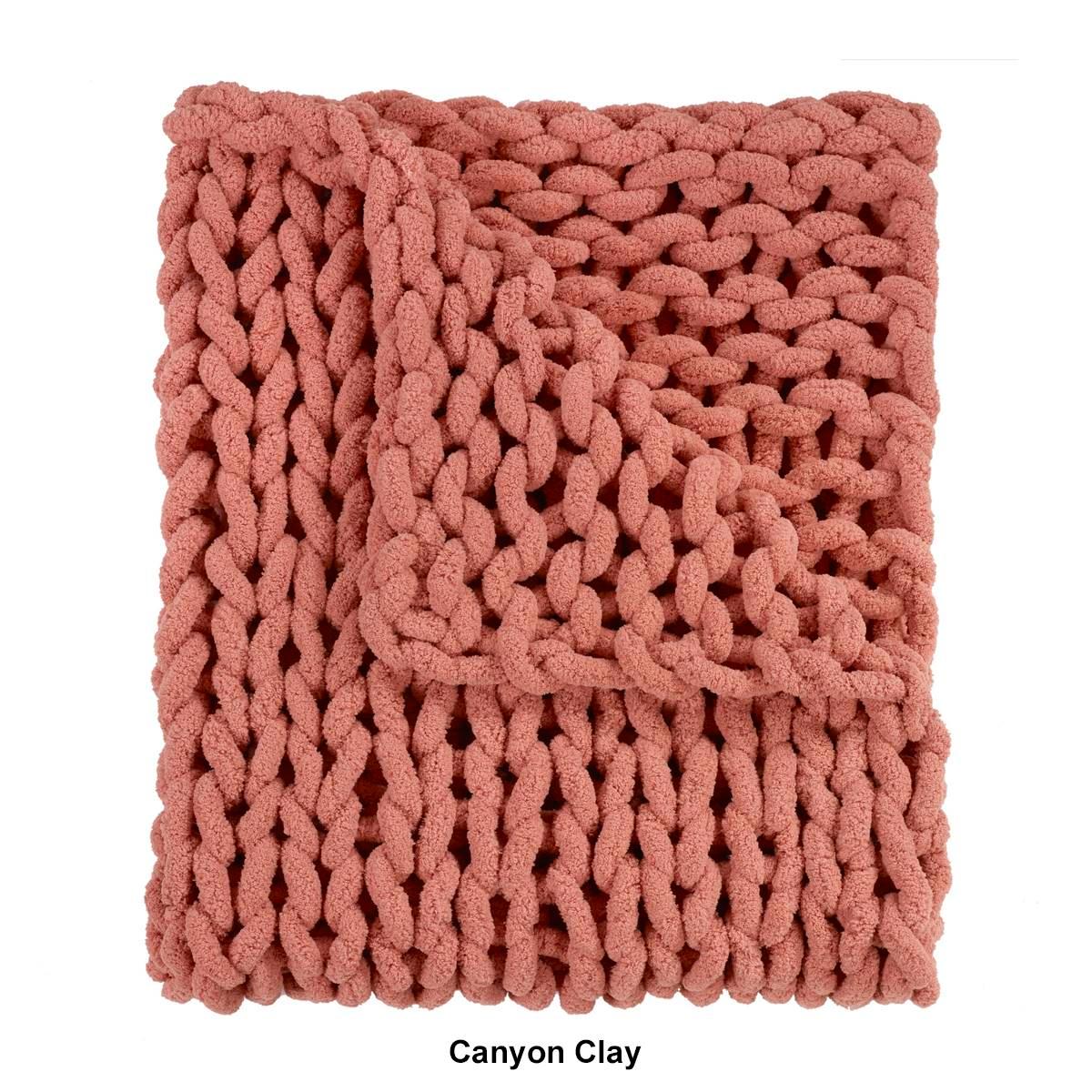 Donna Sharp Solid Chenille Knitted Throw Blanket