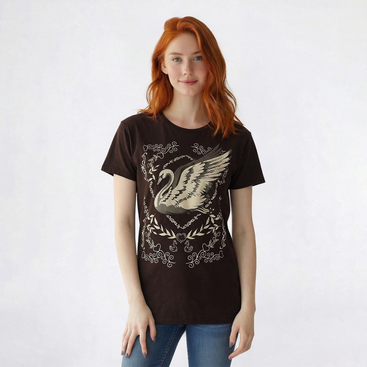 Juniors Attitude Not Included Swan Boyfriend Graphic Tee