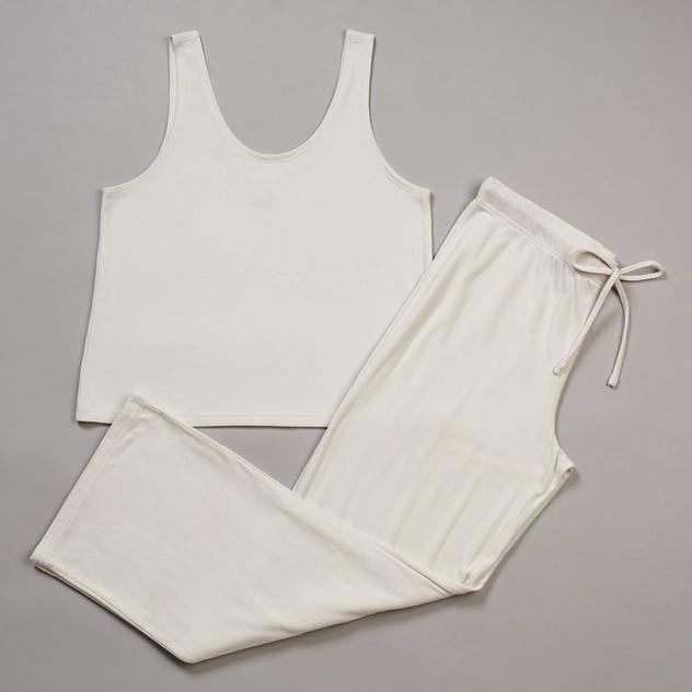 Womens Danskin Brushed Ribbed Tank & Long Leg Pajama Set