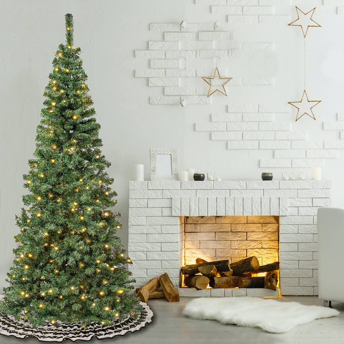 National Tree 7.5ft. Linden Spruce Pre-Lit Wrapped Christmas Tree