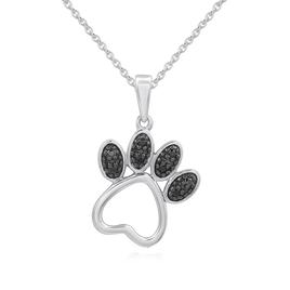 1/20cttw. Natural Diamond Sterling Silver Paw Pendant Necklace