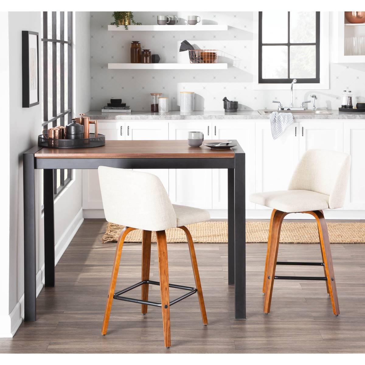 LumiSource Toriano Mid-Century Modern Counter Stools - Set of 2