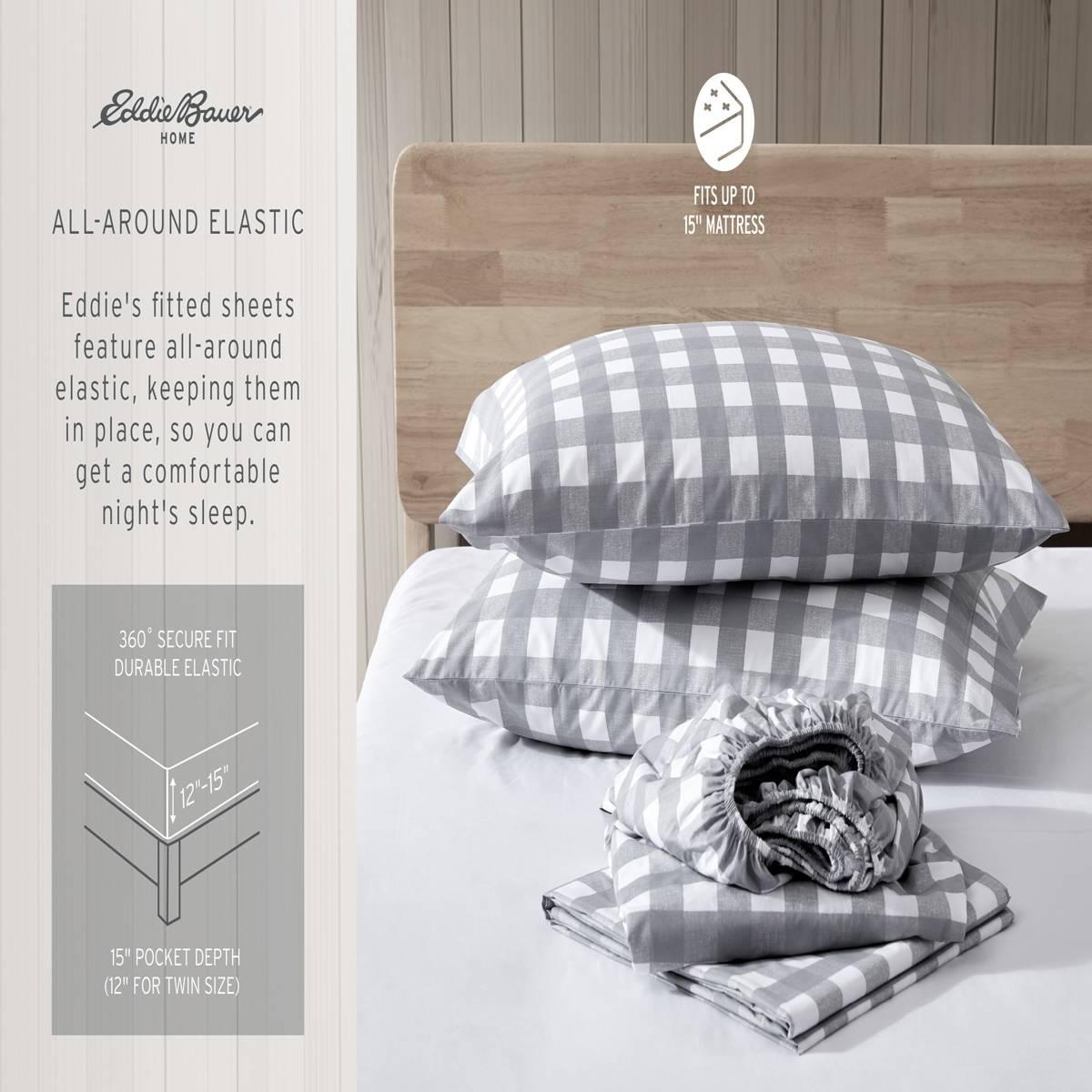 Eddie Bauer Chinook Plaid Cotton Percale Sheet Set