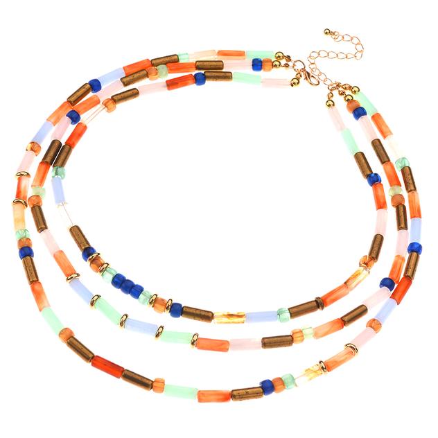 Ashley Cooper™ 3 Row Tube Bead Necklace
