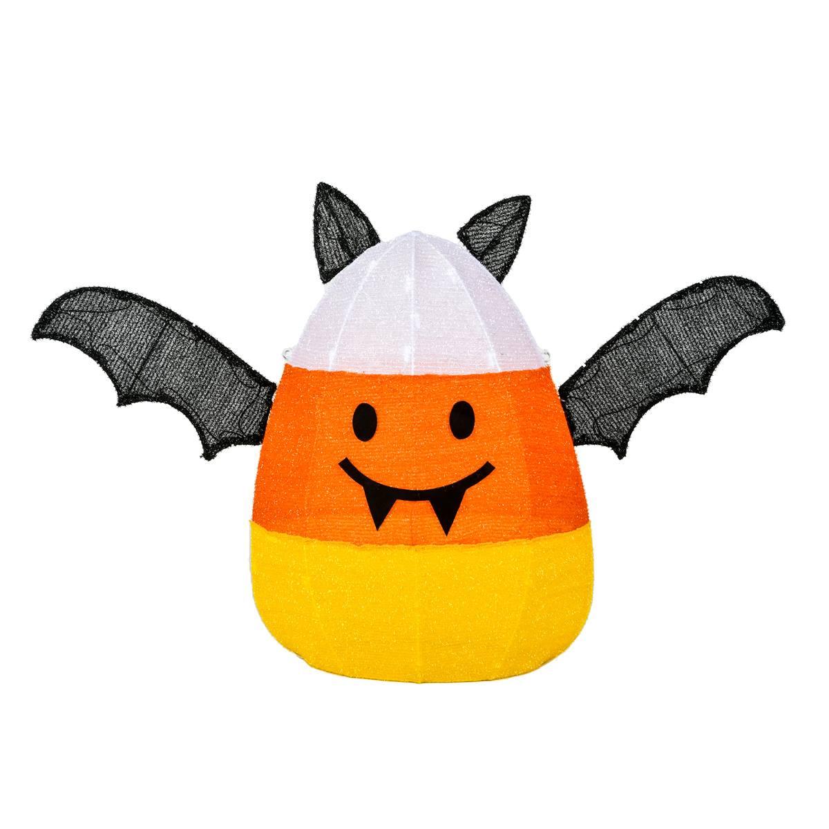 National Tree 27in. Pre-Lit Candy Corn Bat