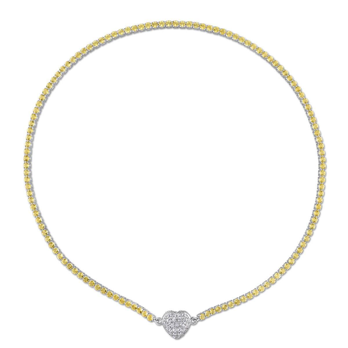 Sophia B Citrine & Created White Sapphire Collar Necklace