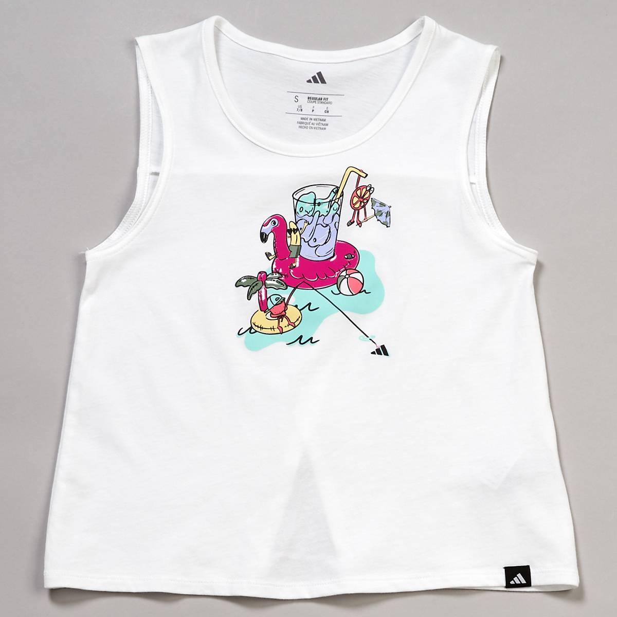 Girls (7-16) adidas(R) Summer Time Back Vent Swing Tank