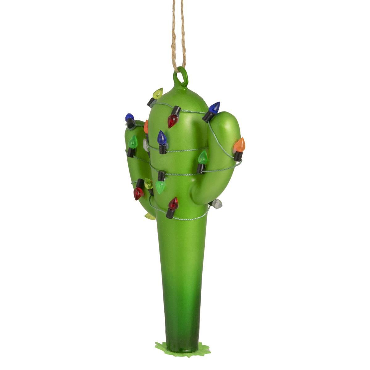 Northlight Seasonal 5.5in. Retro Light Cactus Christmas Ornament
