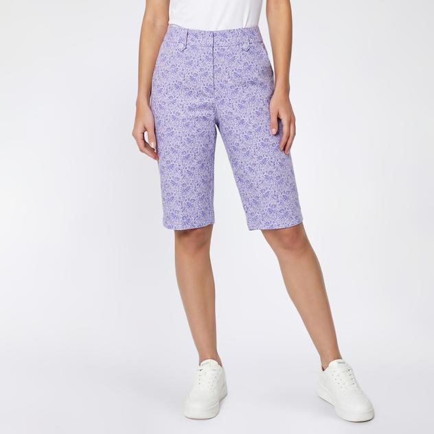 Womens Napa Valley Ditsy Floral Button Loop Bermuda Shorts
