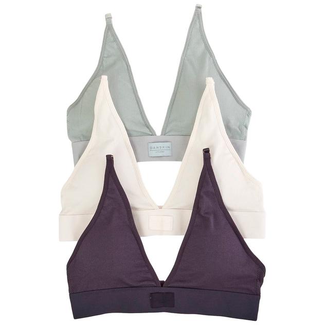 Womens Danskin 3pk. Seamless Ribbed Bralette DS6678-3PKD