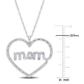 Sophia B 10kt. White Gold 1/5ct. Diamond Mom Heart Pendant