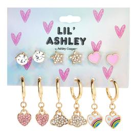 Kids Lil'' Ashley 6pr. Hearts/Stars/Rainbows/Clouds Earrings Set
