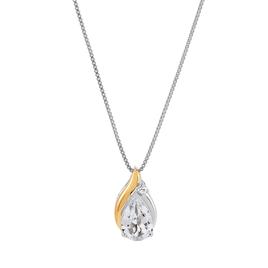 Gemstone Classics(tm) White Topaz 10ky. & Sterling Silver Pendant