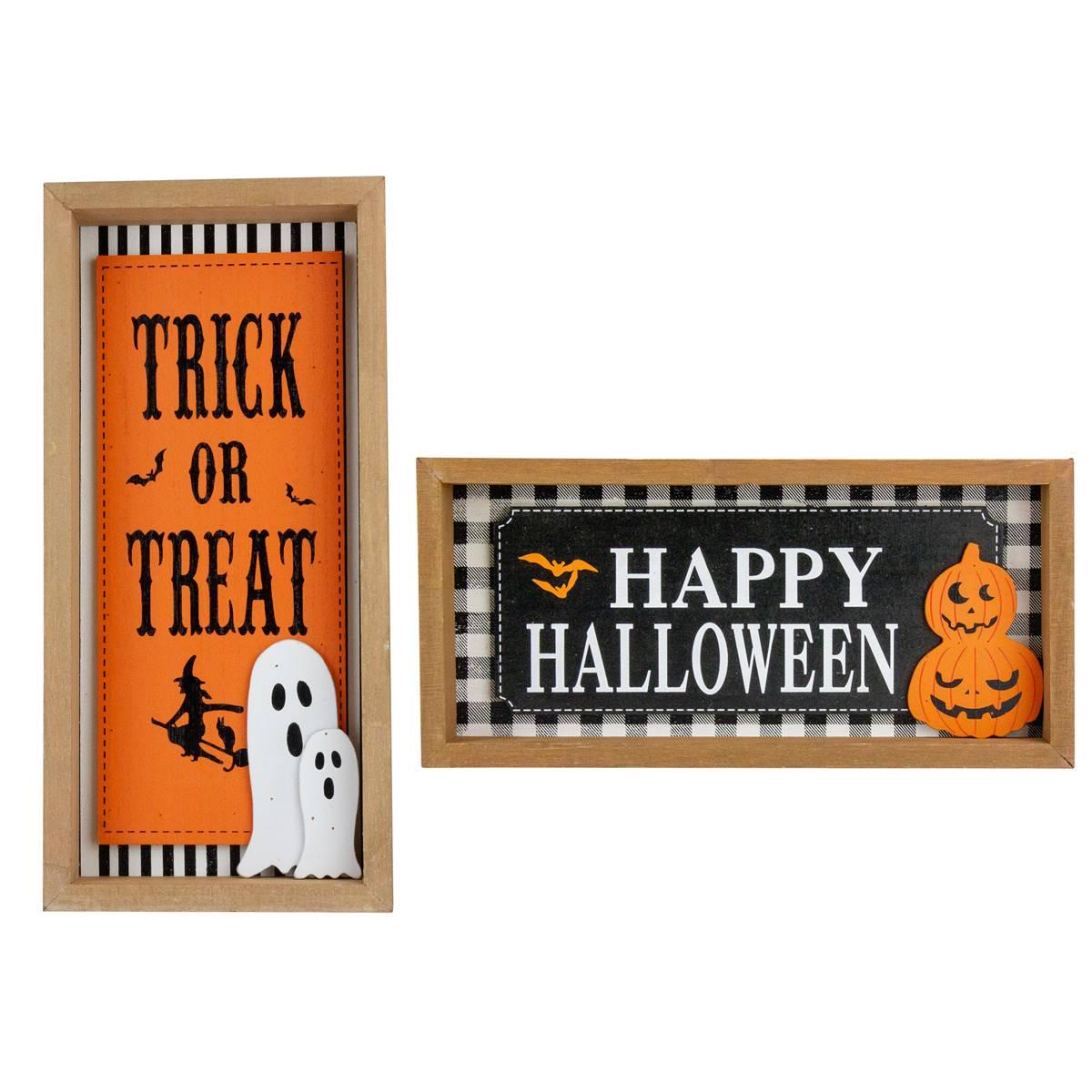 Northlight Seasonal Happy Halloween Wooden Shadow Box Plaques