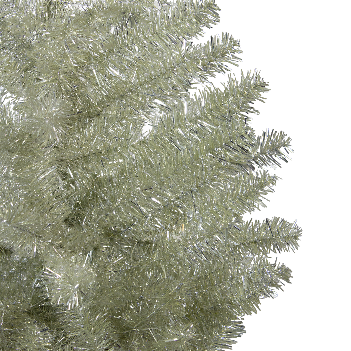 Northlight 4.5ft. Metallic Platinum Tinsel Christmas Tree