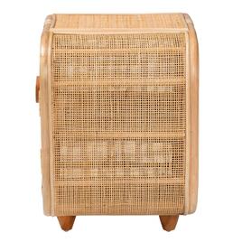 bali & pari Keita Bohemian Natural Rattan Nightstand