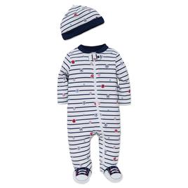 Baby Boy (NB-9M) Little Me Sports Star Sleeper w/Hat