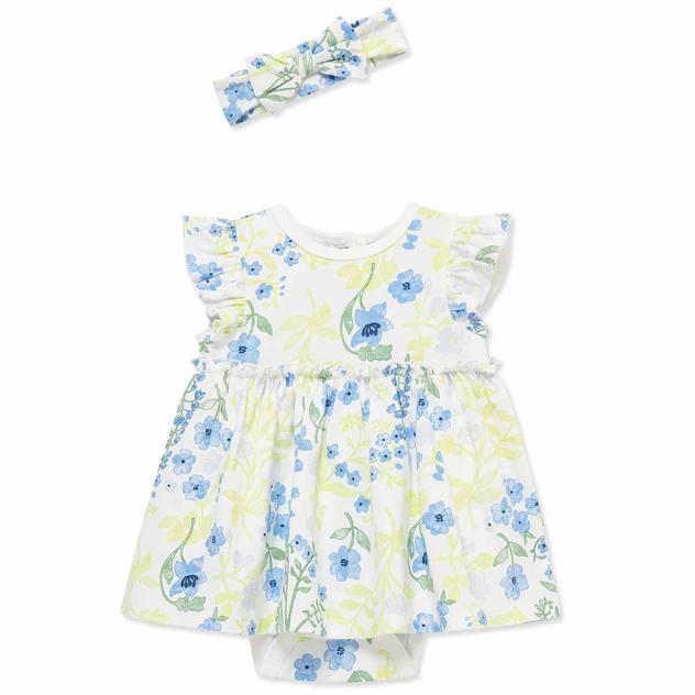 Baby Girl (3-12M) Little Me® 2pc. Bluebells Bodysuit Dress