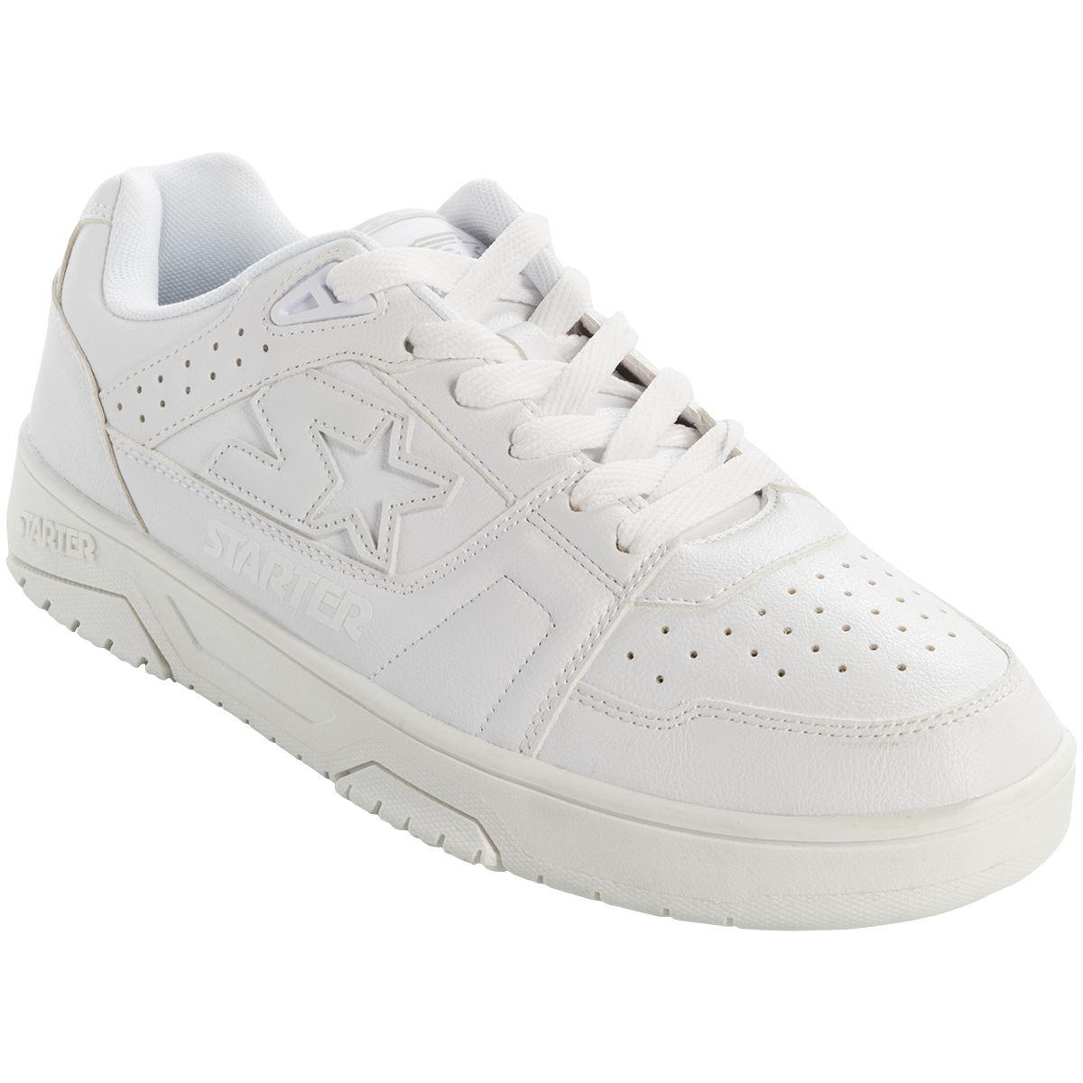 Mens Starter® Fastbreak Low X White Monochrome Athletic Sneakers