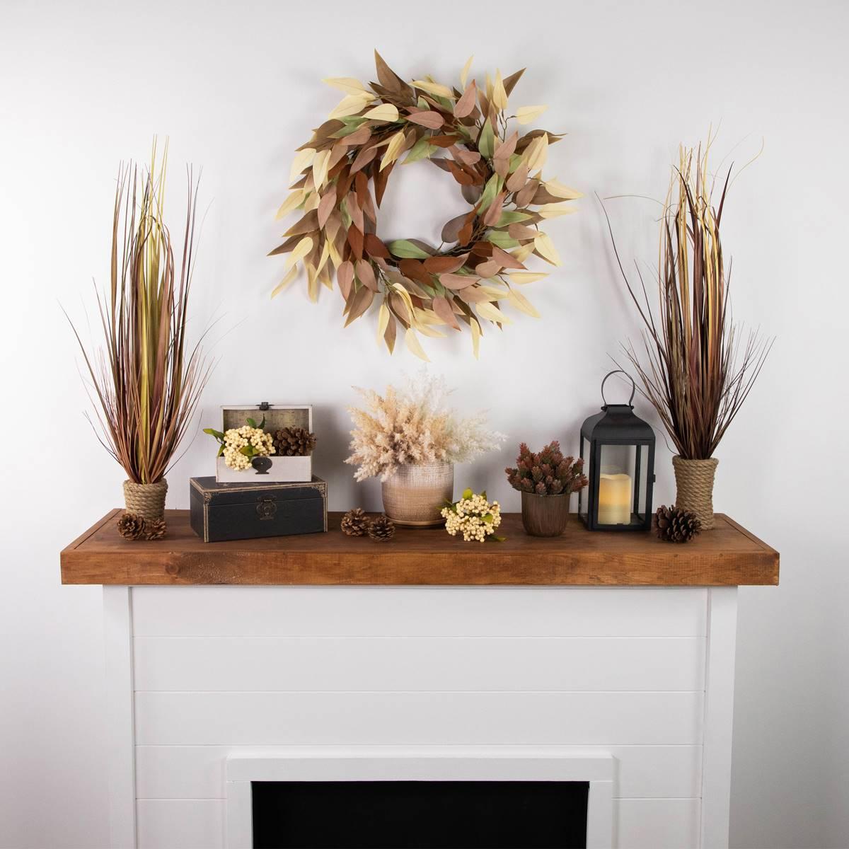 Northlight Seasonal 22in. Neutral Fall Colored Leaves Wreath