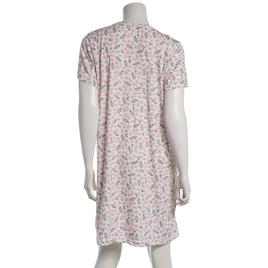 Womens Rene Rofe® Floral Pleated Front V-Neck Nightshirt