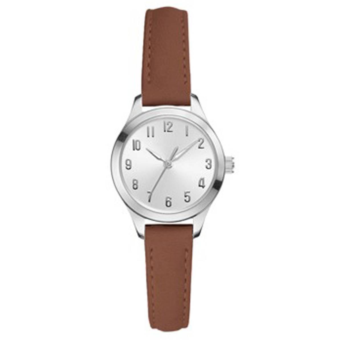 Womens Silver-Tone Minimalist Dial Analog Watch - 14892S-07-B16