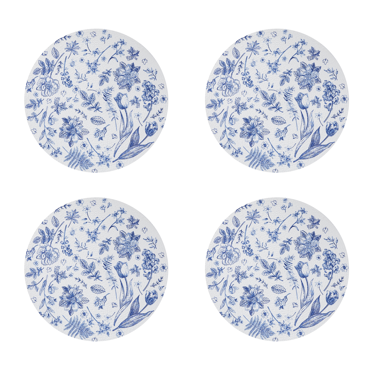Avanti Ashford Woven Braided Round Placemats - Set of 4