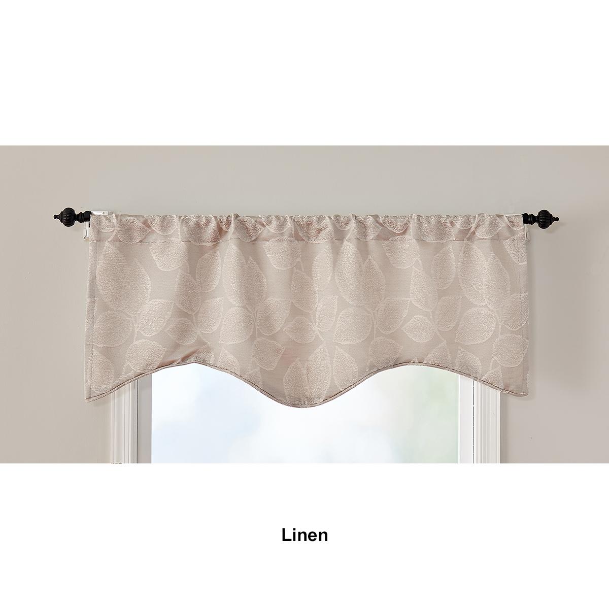 Devin Leaf Jacquard Lined Rod Pocket Valance - 50x18