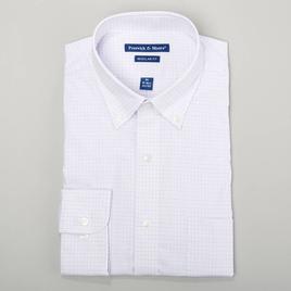 Mens Preswick & Moore(R) Luxury Lavender & White Plaid Dress Shirt