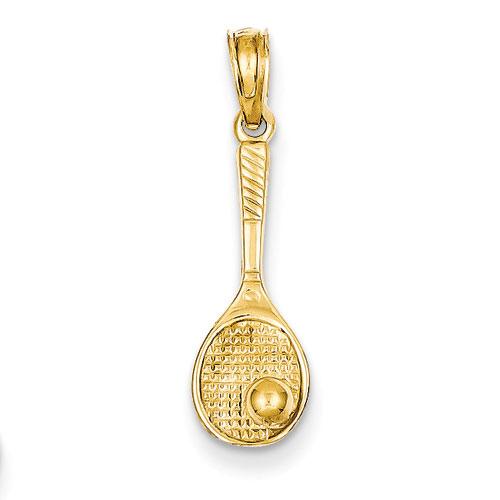 Gold Classics(tm) 14kt. Tennis Racquet & Ball Pendant