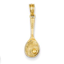 Gold Classics(tm) 14kt. Tennis Racquet & Ball Pendant