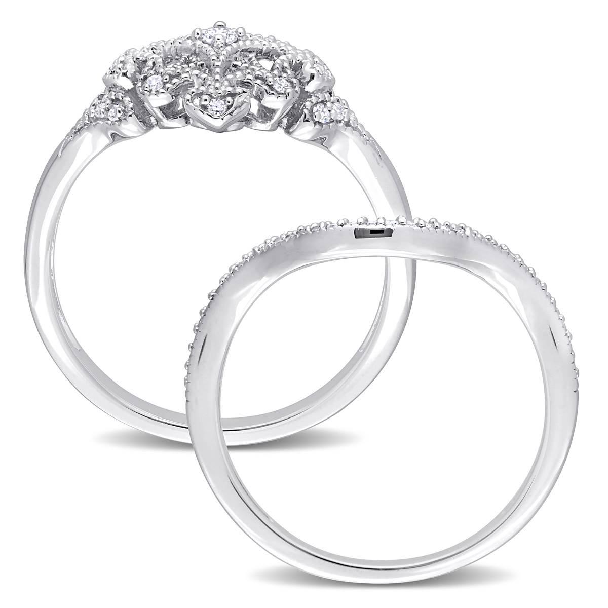 Diamond Classics™ 1/5ctw. Diamond Silver Bridal Ring Set
