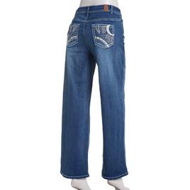 Juniors Gogo Jeans High Rise Straight Leg Rhinestone Pocket Jeans