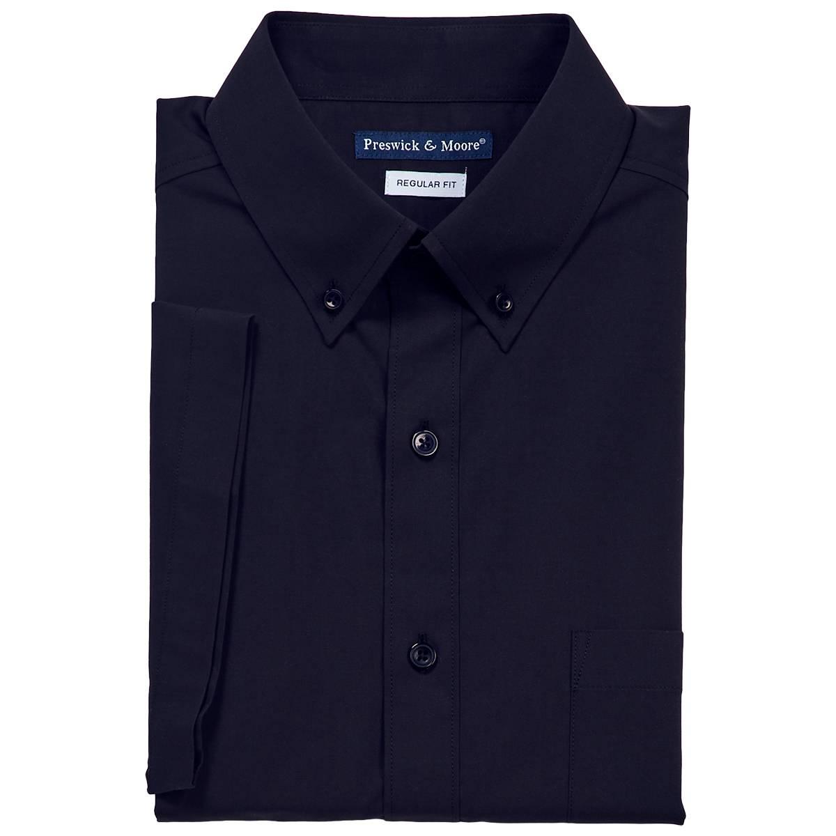 Mens Preswick & Moore(R) Regular Fit Solid Short Sleeve Dress Shirt