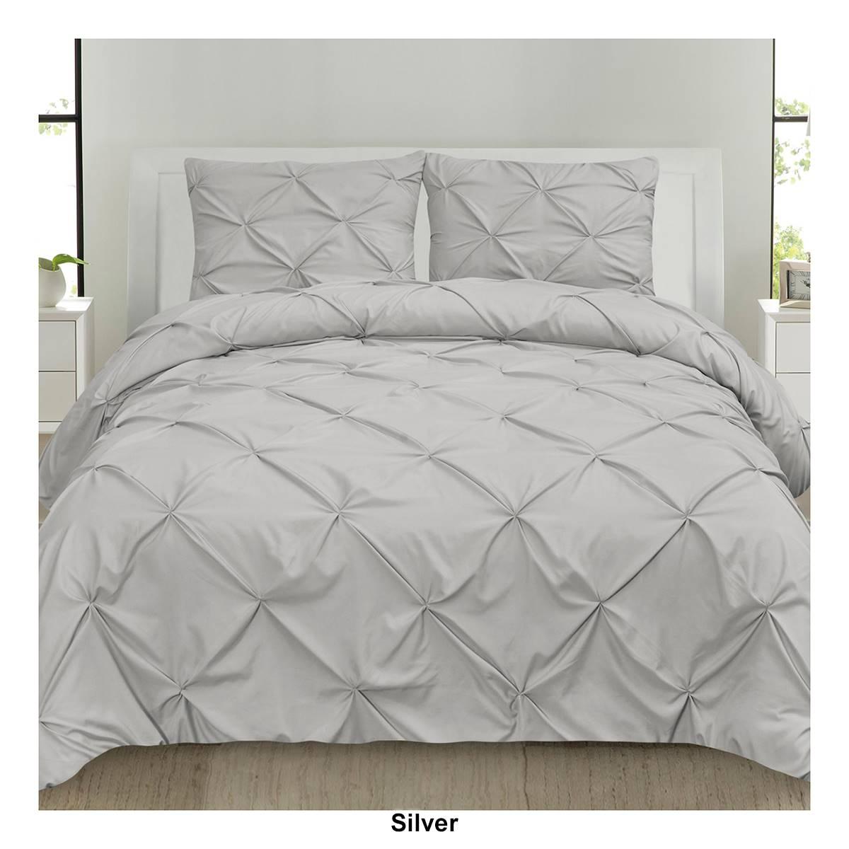 Sweet Home Collection 3pc. Pinch Pleat Pintuck Duvet Cover Set