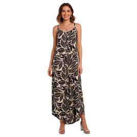 Womens Absolutely Famous Sleeveless Leaf Texture Jumpsuit