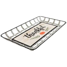 Northlight 24in. Pumpkin "Thankful" Serving Tray Wall Decor