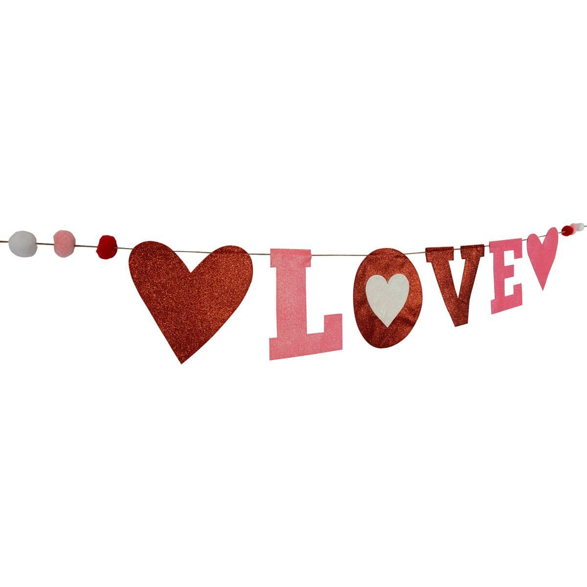 Northlight Seasonal Glittered Valentine''s Day Love Wall Banner