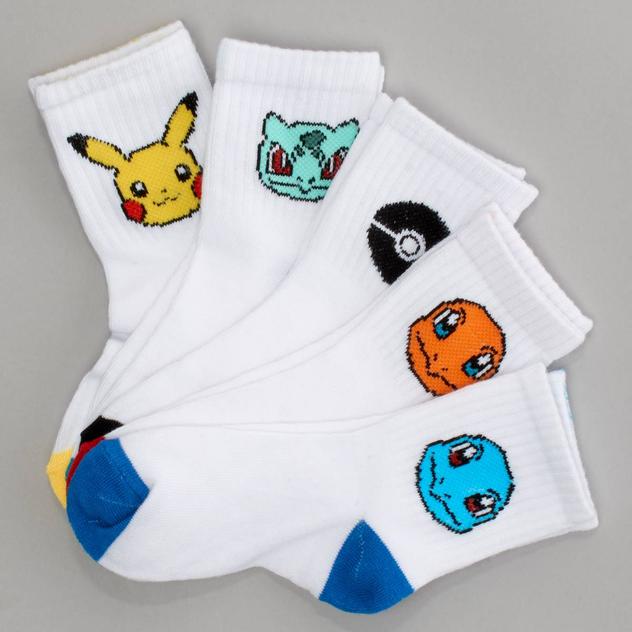 Boys Pokémon 5pr. Mid Crew Socks