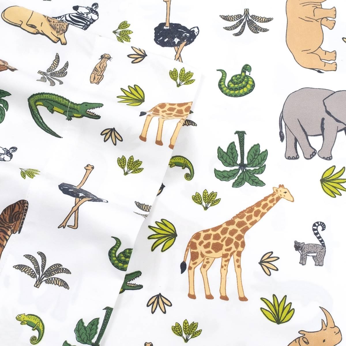 Sweet Home Collection Kids Fun & Colorful Wild Kingdom Sheet Set