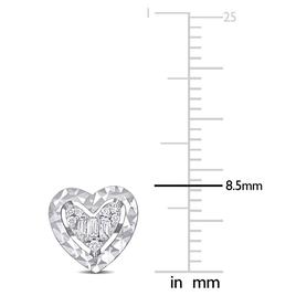 Sophia B 1/10ctw. Baguette Diamond Heart Post Earrings