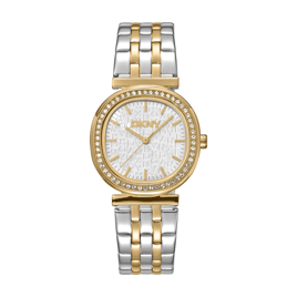 Womens DKNY Crystal Bezel Two-Tone Bracelet Watch-DK1L083M0085