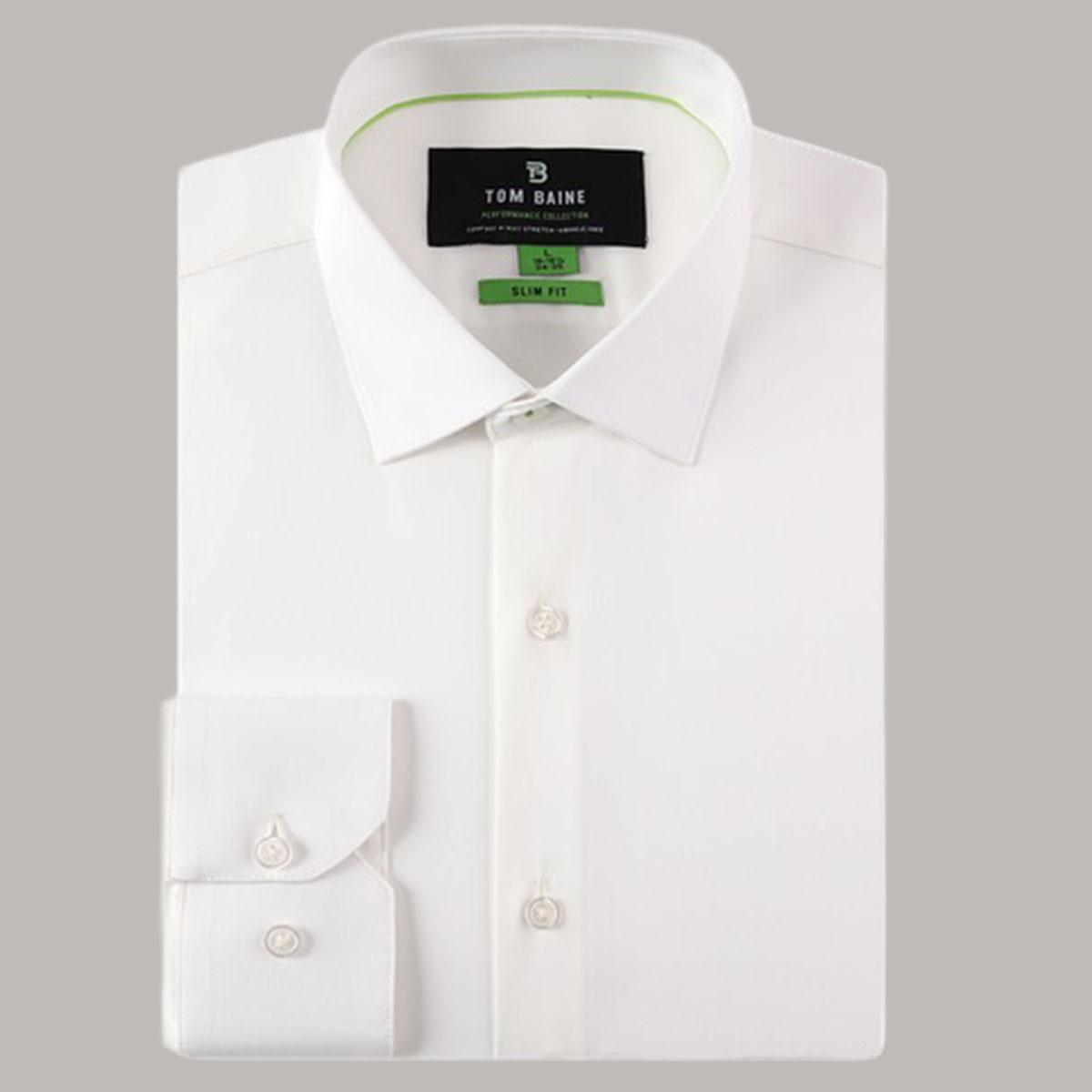 Mens Tom Bain Slim Fit Jacquard Dress Shirt - Yellow