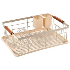 Gourmet Kitchen Dish Rack with Acacia Handles