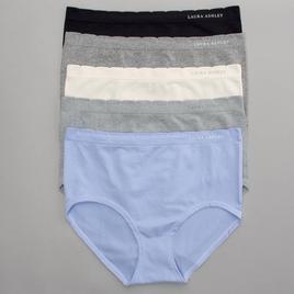 Plus Size Laura Ashley® 5pk. Scallop Briefs Panties LS8550-5PKAT