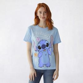 Juniors Stitch Floral Jumbo Print Boyfriend Tee